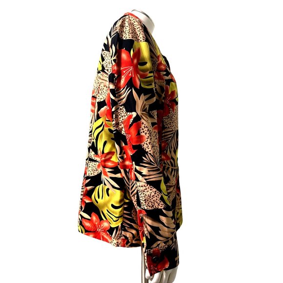 Allison Daley Tropical Floral Button Up Blazer Size 10 - Picture 6 of 14